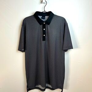 Men’s Size Medium M - Dunning Golf Black and White  Short Sleeve Polo Shirt